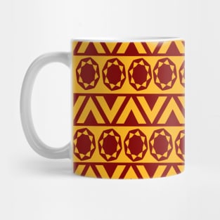 Brown and yellow colour floral geometric pattern Mug